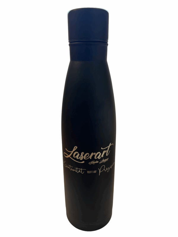 Isolierflasche 500 ml mit Gravur - Text querformat